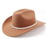 Sparkling Rhinestones Belt Western Cowboy Hats In Comfortable Woolen For Music Festivals And Outdoor Adventures