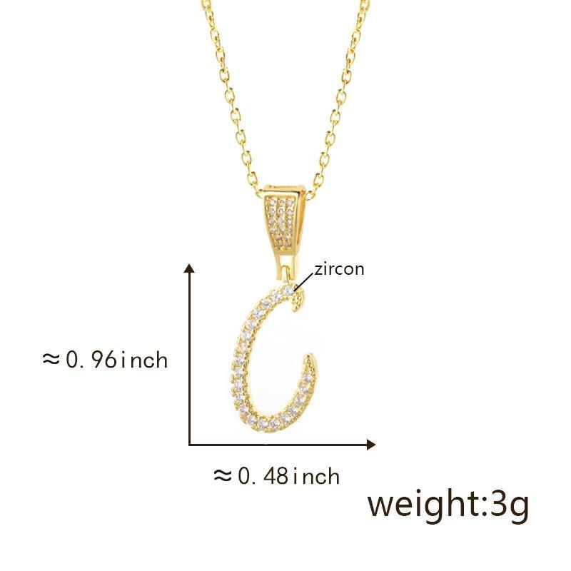 Gold Plated Crystal Initial Letter Necklace Personalized Dainty Name Pendant Jewelry