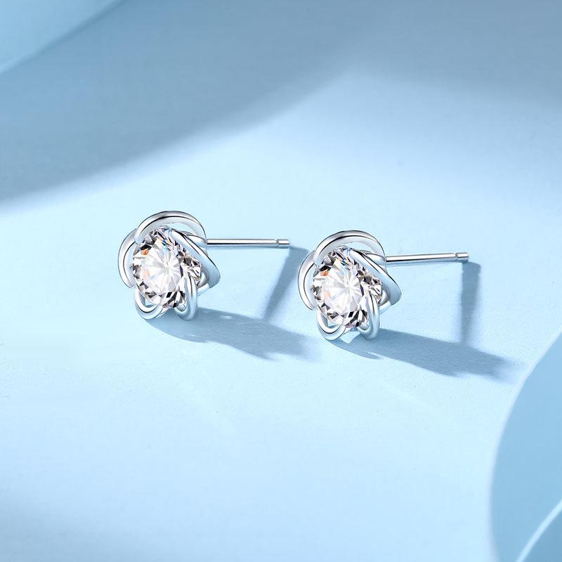 Small Fresh Flower Stud Earrings Simple Femininity Earrings Romantic Fairy Twisted Flower Earrings