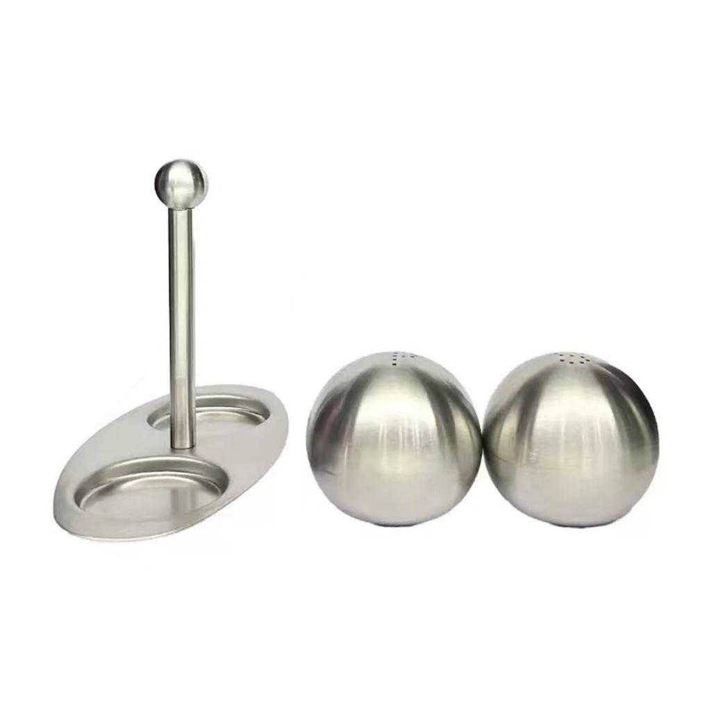 Stainless Steels Salt Peppers Shaker Set Seasoning Bottle With Stand Condiment Box Cooking Seasoning Bottle Kitchen Tool