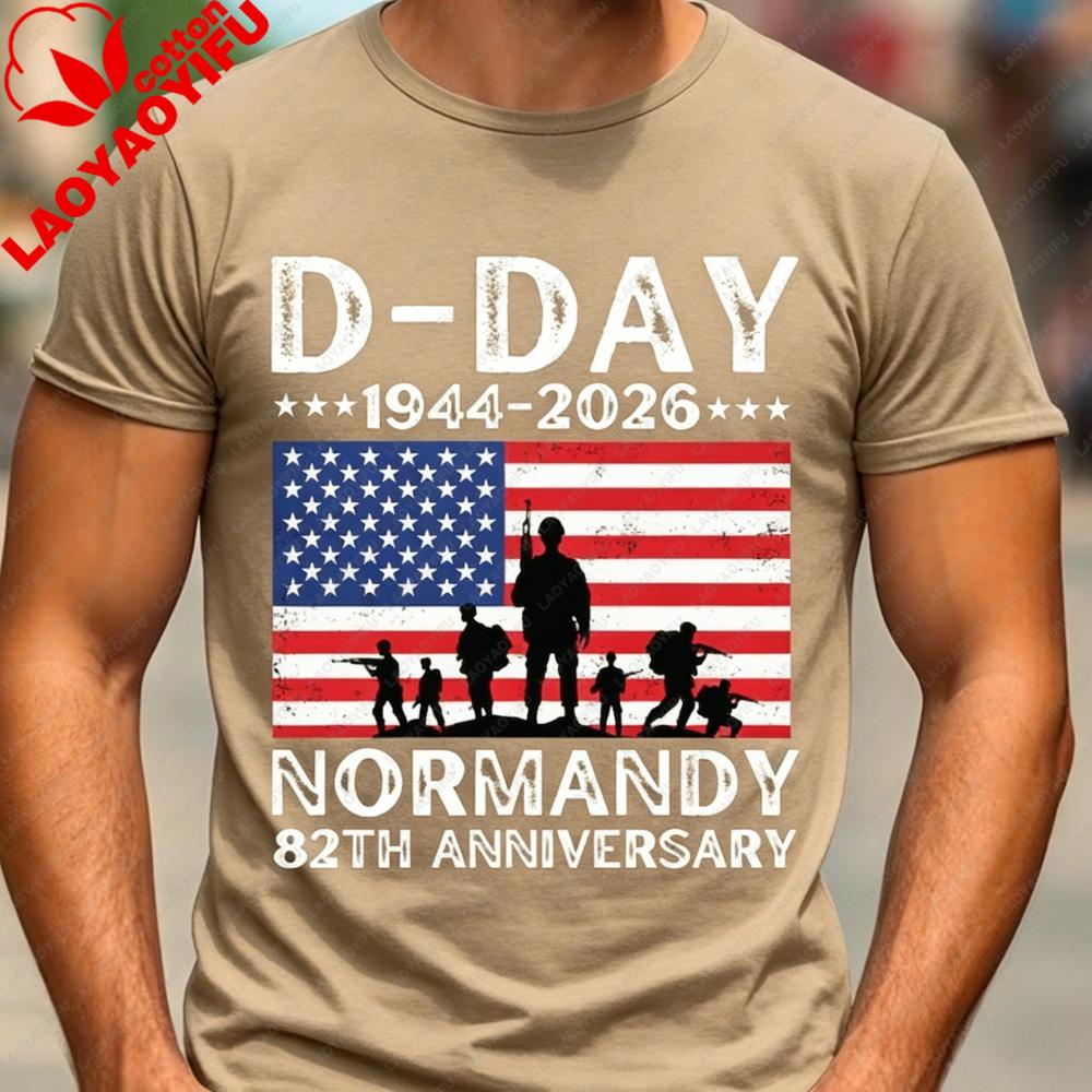 DDay Shirt 82. Jahrestag Normandie 19442026 TShirt D Day 06 Jun 1944 Gedenkbekleidung Herren Rundhals Baumwolle Kurzarm