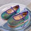 Girls' Crystal Princess Ballet Flats: Shiny Sequin Soft-Sole Closed-Toe Shoes for Spring/Autumn 2025