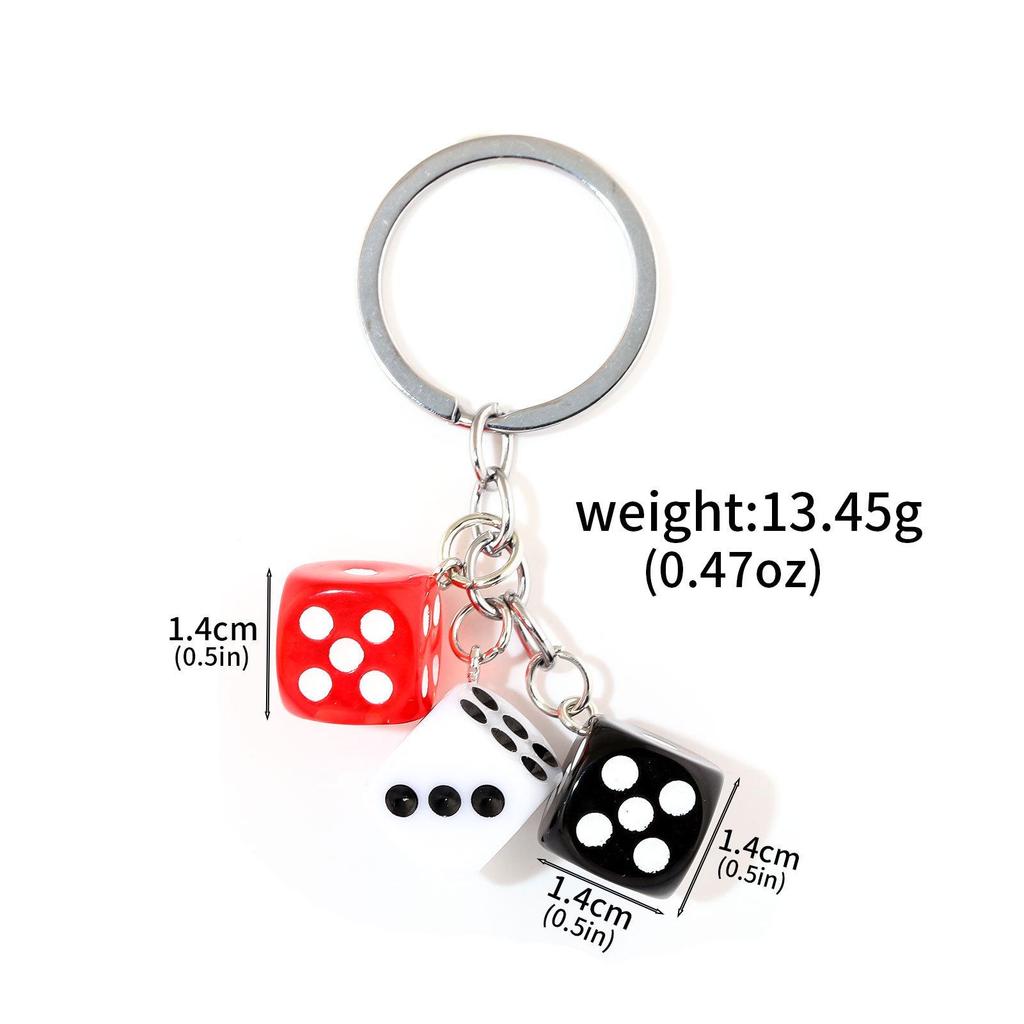 Fashionable Irregular Shape Dice Billiard Bag Pendant Metal Keychain - Hot Selling