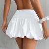 Dámská letní bublinková sukně s vysokým pasem ve tvaru A, módní krátká sukně s všitými šortkami