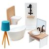1/5Pc Dollhouse Simulation Washbasin Tub Toilet Model Freely Combined Bathroom Decor Dolls House Miniature Furniture Accessories