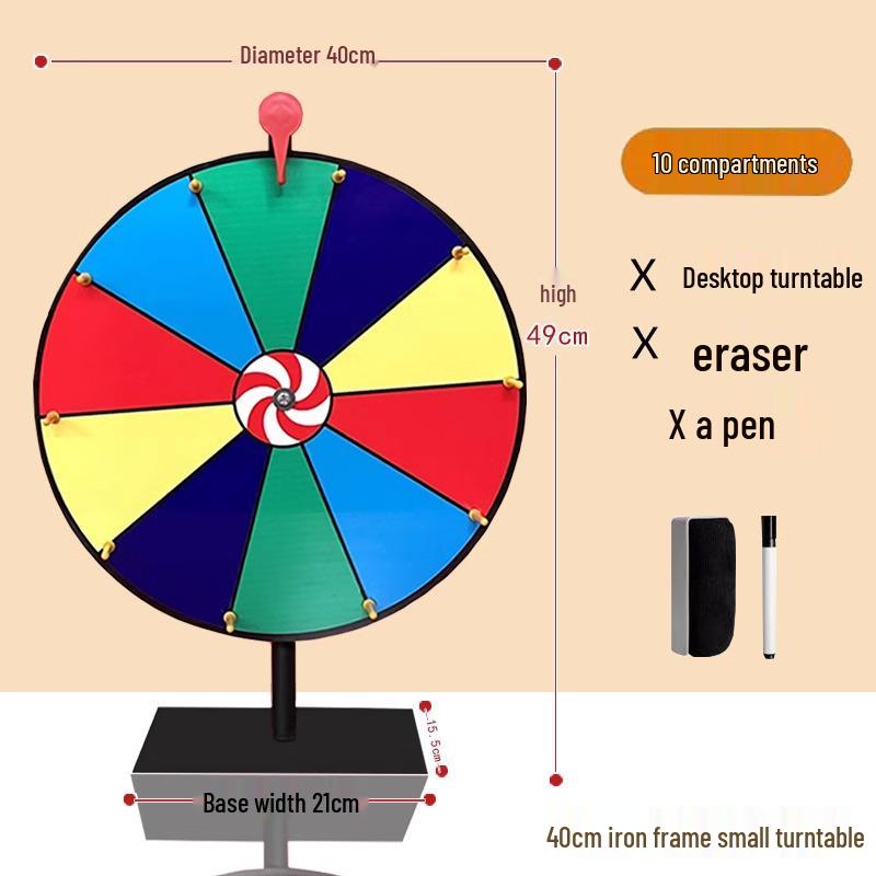 Entertainment Game Turntable: Wipeable Iron Lucky Lottery Spinner