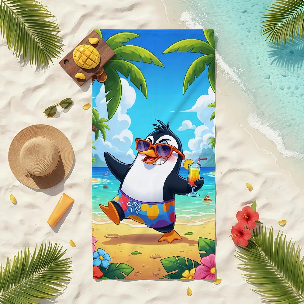 Cartoon Cute Penguin Towel Soft Pool Gift For Travel Gym Shower Camping Quick Dry Sports Beach Towels