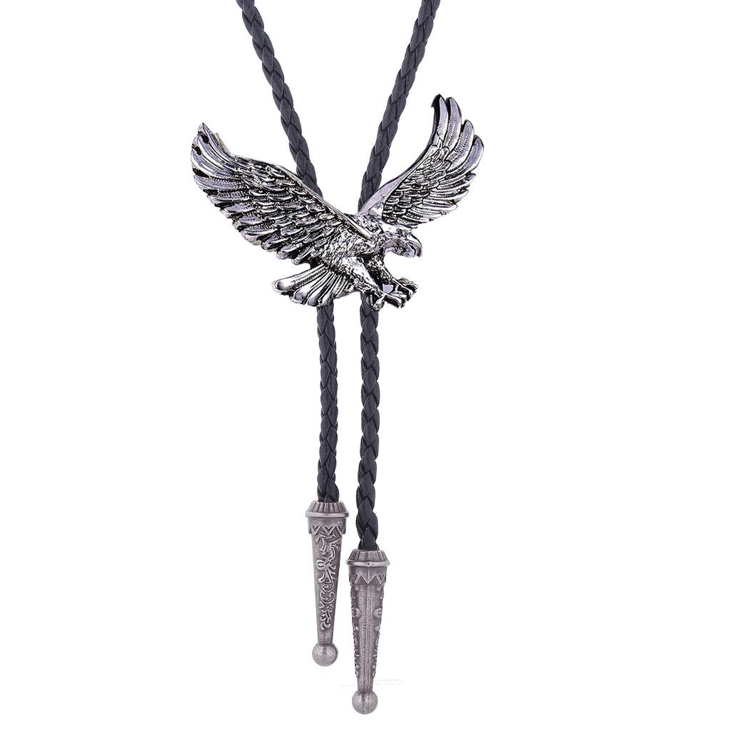 Relief Eagle Buckle Decors Bolo Tie for Men Women Bridegroom Wedding Necklace Western Cowboy Necktie Bolo Tie for Shirt