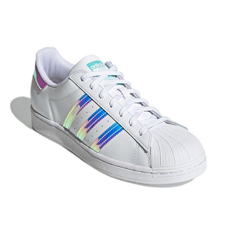 adidas Superstar White Iridescent Unisex Sneakers Cloud-White Pulse-Aqua Pink-Tint GX3386