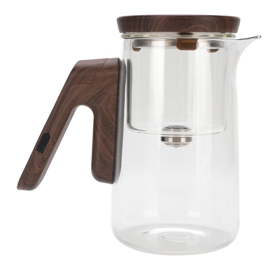 Glass Tea Pot 800ml Magnetic Water Separation Teapot with Strainer Timer for Brewing Tea