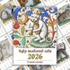 1pc 2026 Ugly Medieval Cats Calendar - Vintage Gothic Hanging Wall Calendar - Home Office Decor - Birthday Gift for Cat Lovers
