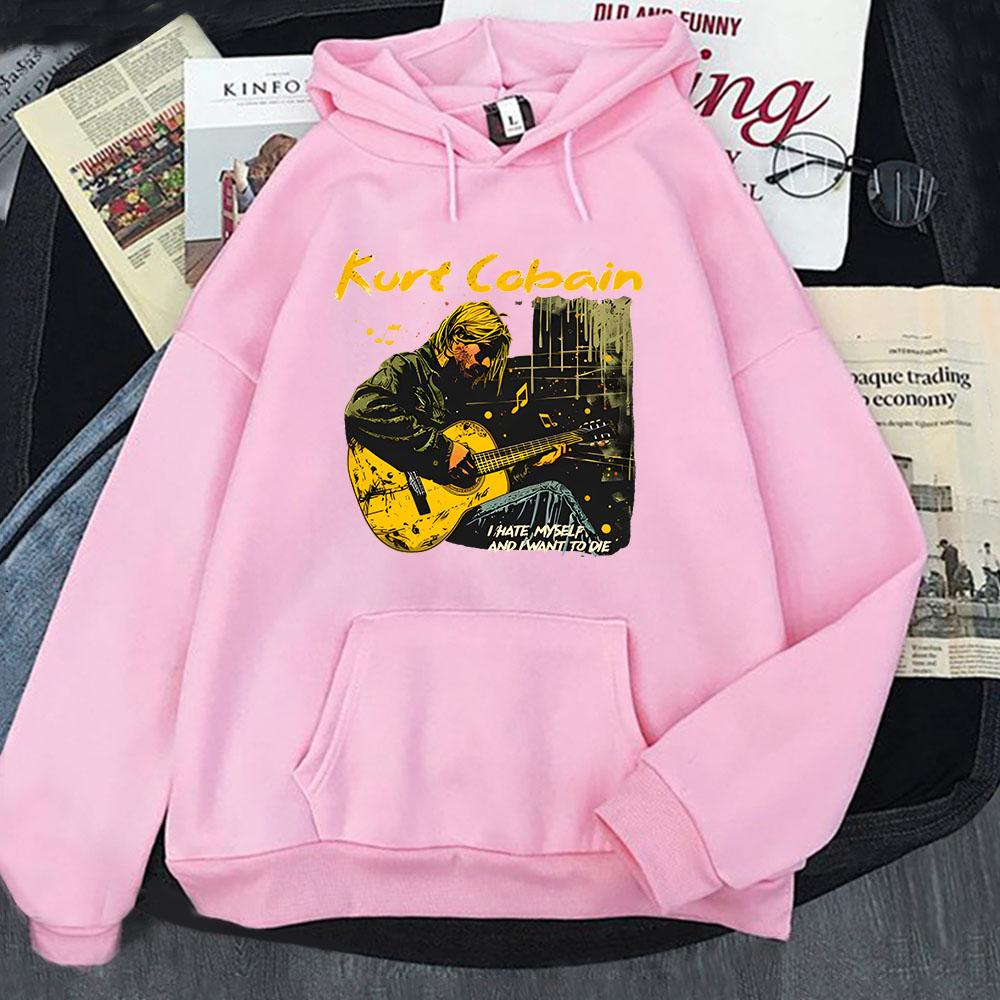 Autumn Kurt Cobain Hip Hop Sweatshirts for Men Popular Characters Long Sleeve Oversized Hoodies All-Match Clothes Grunge Outfits