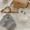 Ladies Autumn Simple All Purpose Embroidery Puppy Comfort College Wind Tube Cotton Socks