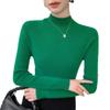 Women's Ribbed Cashmere Sweater: Half-High Neck, Slim-Fit, AW24 Collection, Warm Wool Knit Base Layer.