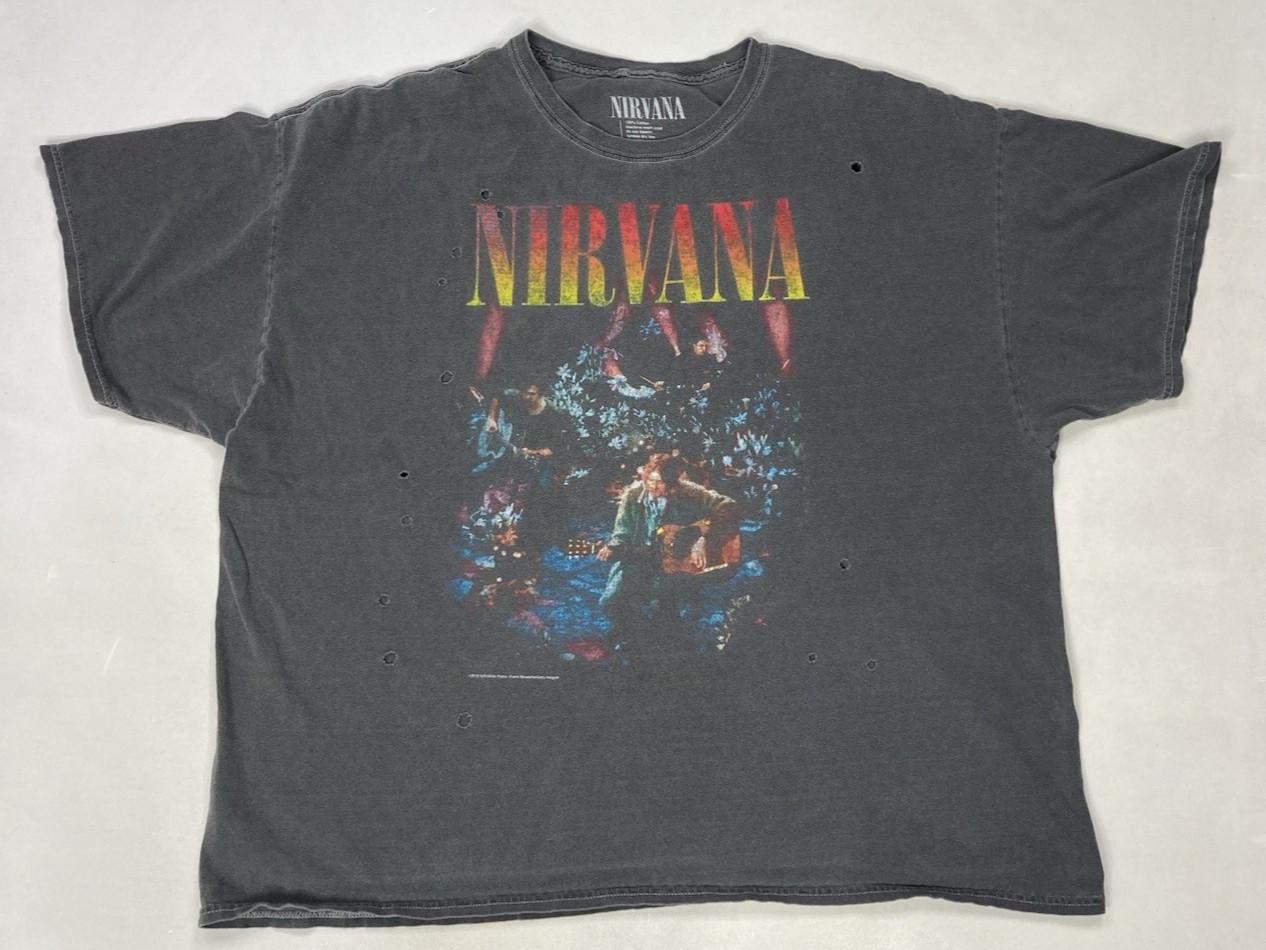 Nirvana Graphic T-shirt Men XXL Black Distressed Short Sleeve Music XXL