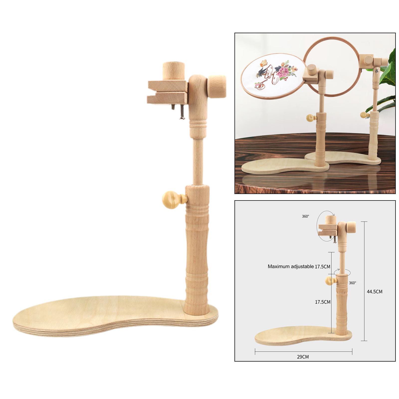 Регулируемая вышивальная стойка из бука, вращающаяся на 360°, без рук, стойка-пяльцы для вышивки крестом, для DIY-творчества 29x44.5cm