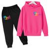 Kids Hoodie Pink Letters Print Coat Boy Girl Toddler 3-12 Years Charming Casual Clothing Top+Pants 2P Leisure Sports Fashion Set