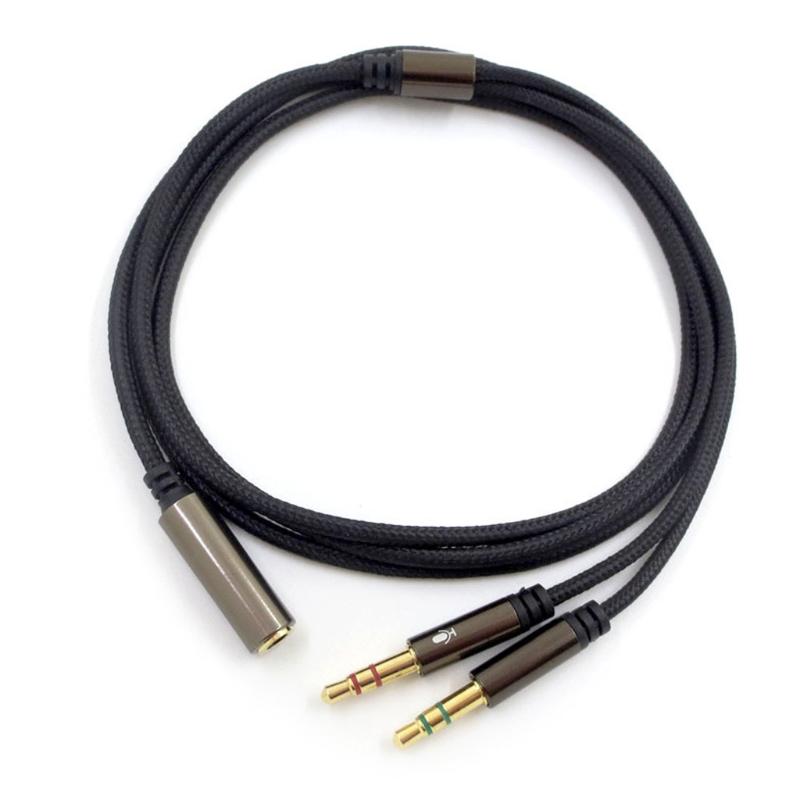 Universal Audio Wire Gold Plate Plugs Mobile Headset Becomes Computer Headset Adapters Headset Audio-Extend Cable