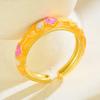 Retro-Stil Öl-Tropfen Emaille Ring Vielseitiger Tropfglasur Ring Unisex Blume Offener Ring Geschenk