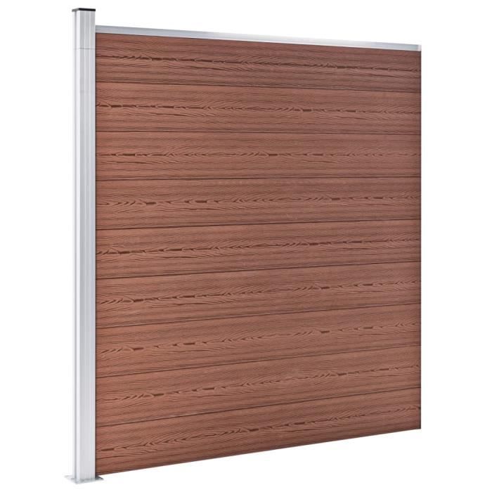 Clôture de jardin - VIDAXL - WPC - 1218x186 cm - Marron - Résistante à la pourriture et rouille