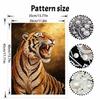 DIY Pearl Bead Art Canvas Tiger Pattern Frameless Creative Craft Painting Kit for Relaxing Home Wall Decoration