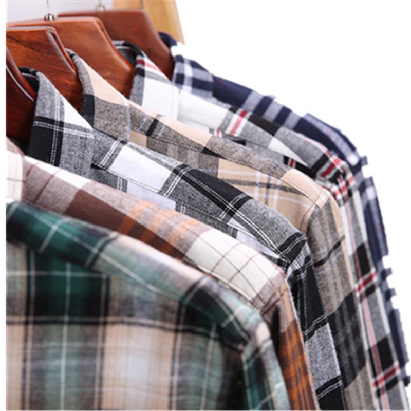 Pure Cotton Men's Plaid Shirt Long Sleeve Regular Fit Men Casual Oversized Shirt Leisure Autumn Male Blouse New Plus Size 11XL