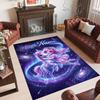 Alfombra de Suelo de Terciopelo de Cristal con Temática de Unicornio, Alfombra Cálida Personalizada con Nombre y Texto, Decoración del Hogar