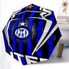 Inter Milan logo Print Automatic Umbrella, 8 Rib Iron Frame, Plastic Handle, Suitable for Outdoor Travel &Daily , Ideal Gift