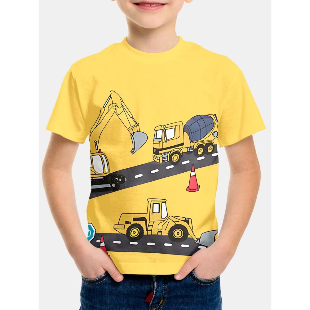 Boys  T-shirts, boys  clothes, cars 3D printed, children s summer clothes, girls  T-shirts, round neck tops, casual T-shirts, boys  clothes 150