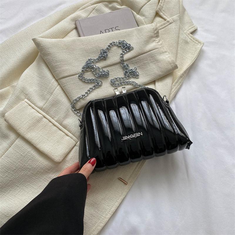 Модная повседневная женская сумочка Шикарная ракушка из ПУ Сумка через плечо с внутренним карманом для телефона чёрный