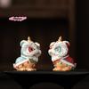 1Pc Color-Changing Lion Dance Tea Pet Auspicious Home Decoration Lucky Doll New Chinese Style Tabletop Sculpture