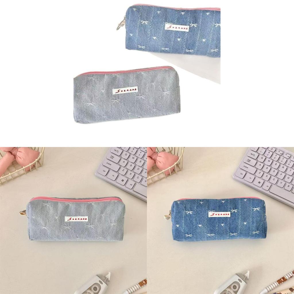 Stylish Jeans Pencil Bag With Polyester Material For Back To School Supplies For Teens