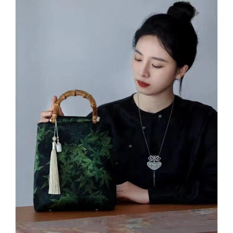 Handbag fragrant cloud yarn bamboo cheongsam handbag new Chinese antique Hanfu national style women's bag skirt handbag