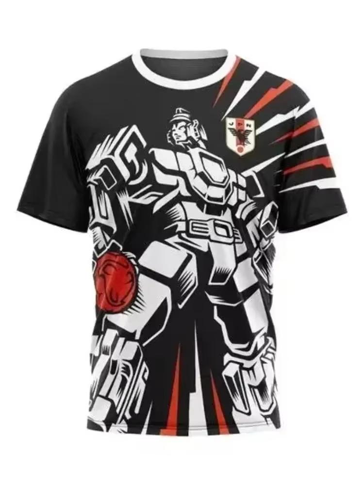 2026 Men's Popular Japanese Anime 3d Printed T-Shirt Top Sports Hot Blooded Ball Suit Children's Outdoor Quick Drying Clothing