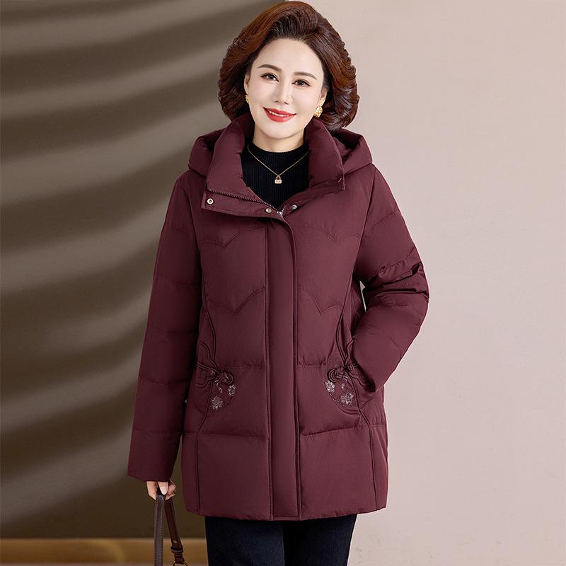 Mid-Aged & Elderly Women's Plus Size Winter Down Jacket - New Style, Thick & Warm Coat for 60s-70s Grandma or Wife.