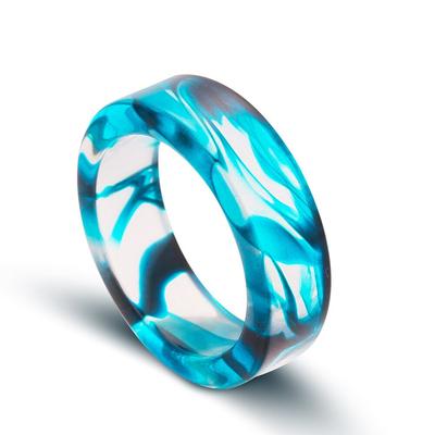 6mm The Pattern Of Blood Purple Blue Ring Romantic Vampire Resin Ream Party Ring Jewelry For Men Women