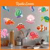 Kid Birthday Party Ocean Theme Wall Stickers With Starfish Turtles Sharks Design