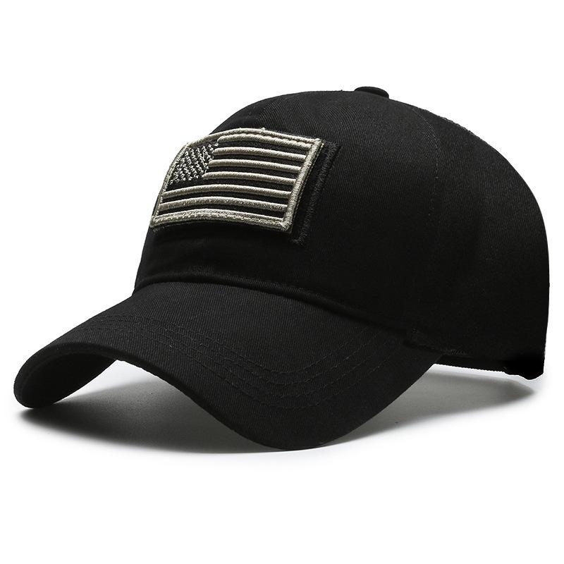 Spring & Autumn Velcro Baseball Cap with American Flag Embroidery – Unisex Outdoor Design