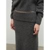 Anggae Llama Blend Long Skirt Gray
