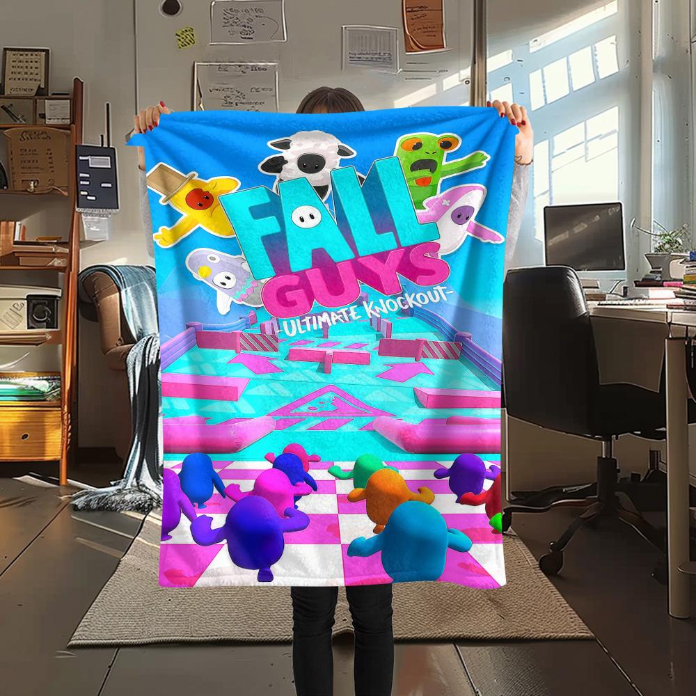 

Fall Guys Print FlAannel Blanket, High quality Comfortable for All Seasons, Home Decor, Warmth and Comfort 80cm x 120cm