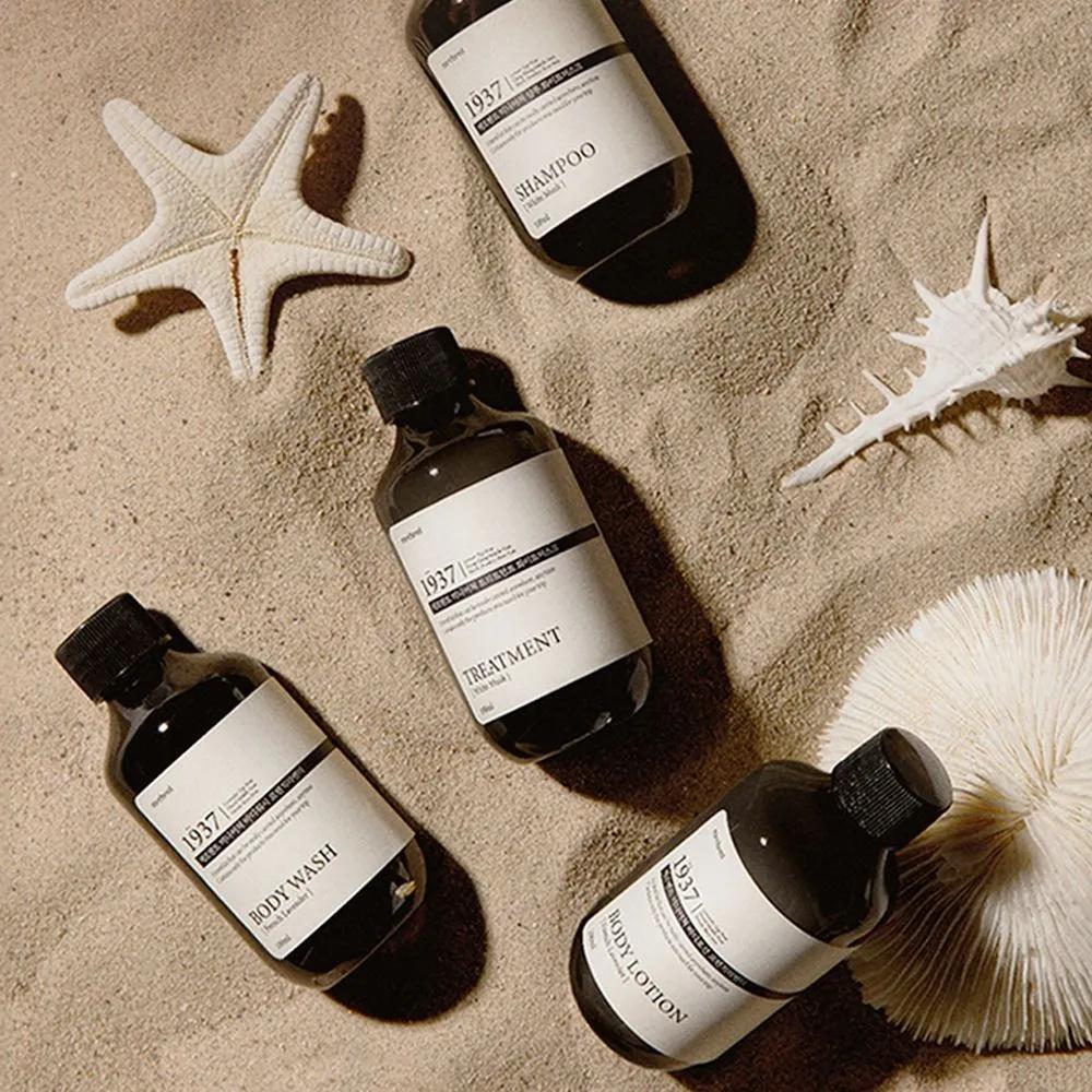Merhent Travel Kit 5-Piece Hotel Amenities Toiletries: Shampoo 100ml, Treatment 100ml, Body Wash 100ml, Body Lotion 100ml, Cleansing Foam 40ml