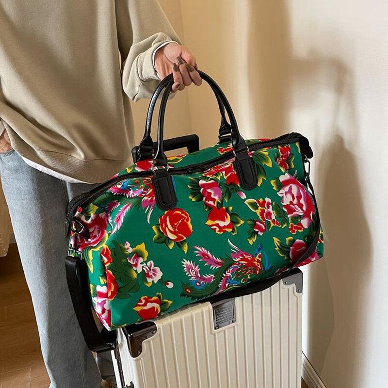 KANDEXS Ethnic Floral Large Capacity Travel Gym Bag