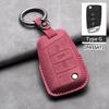 Leather Car Key Case Cover Fob Keychain For Vw Volkswagen Golf 7 Mk7 Tiguan Mk2 For Ateca Leon Fr Ibiza Skoda Octavia Kodiaq