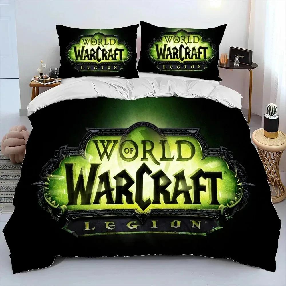 Joc de imprimare 3D World Warcraft WOW Set de lenjerie de pat Husă de pilotă Set de pat Husă de pilota Față de pernă Consolator King Queen Size Băieți Adult