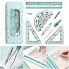 Multifunctional Drafting Tools Kits Including Compass Ruler Protractors Eraser For School Office Home Use In Organizers Box