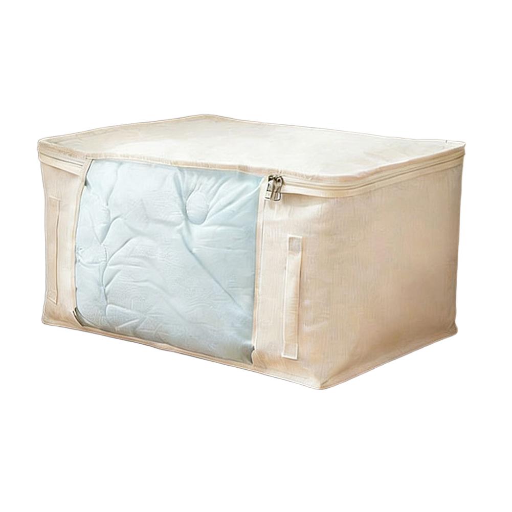 Foldable Clothing Storage Box with Transparent Viewing Window for Easy Organization and Quick Access to Bedding or Linens