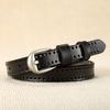 Women'S Leather Belt Hollow Women'S Creative Fine Belt Vintage Leather