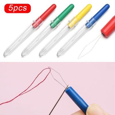 5Pcs Easy Needle Threader Automatic Needle Inserter Sewing Tools DIY Handmade Sewing Accessories Random Color