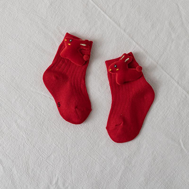 

Осінні дитячі бавовняні шкарпетки з мультяшними ляльками для хлопчиків і дівчаток, 0-3 роки, середньої довжини, вільного крою S 0-1 years, foot length 9-11CM