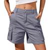 Women's Comfortable Casual Bermuda Cargo Shorts with Elastic Waist and 6 Pockets Knee Length Summer Long Shorts